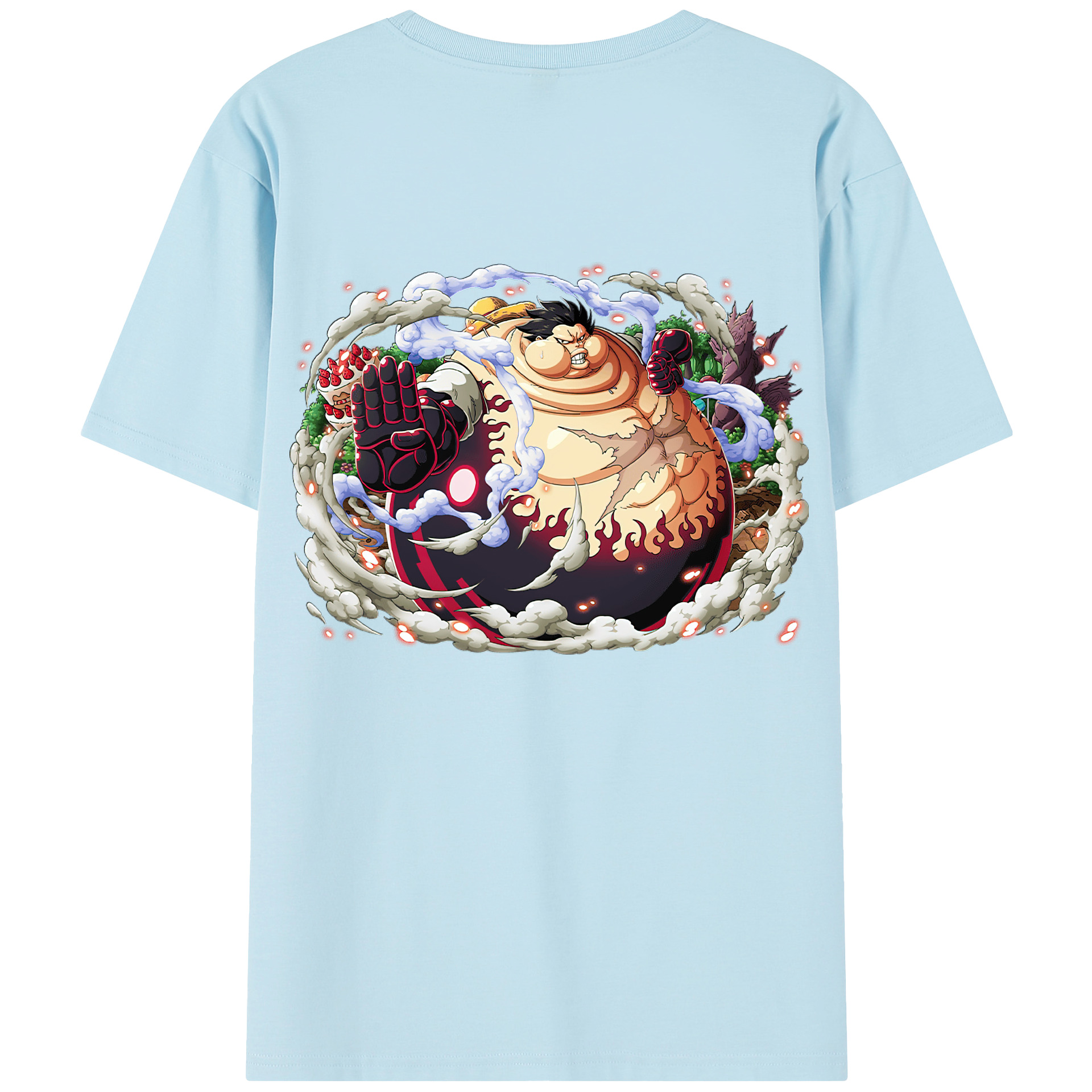 ワンピース モンキー・D・ルフィ ONE PIECE Monkey D. Luffy 綿100％半袖Tシャツ（背面プリント）
